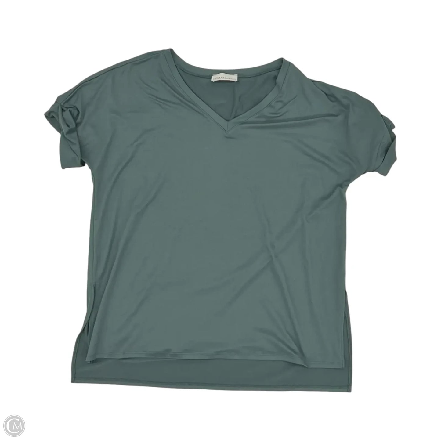 Tunic Short Sleeve By Zenana In Green, Size: L