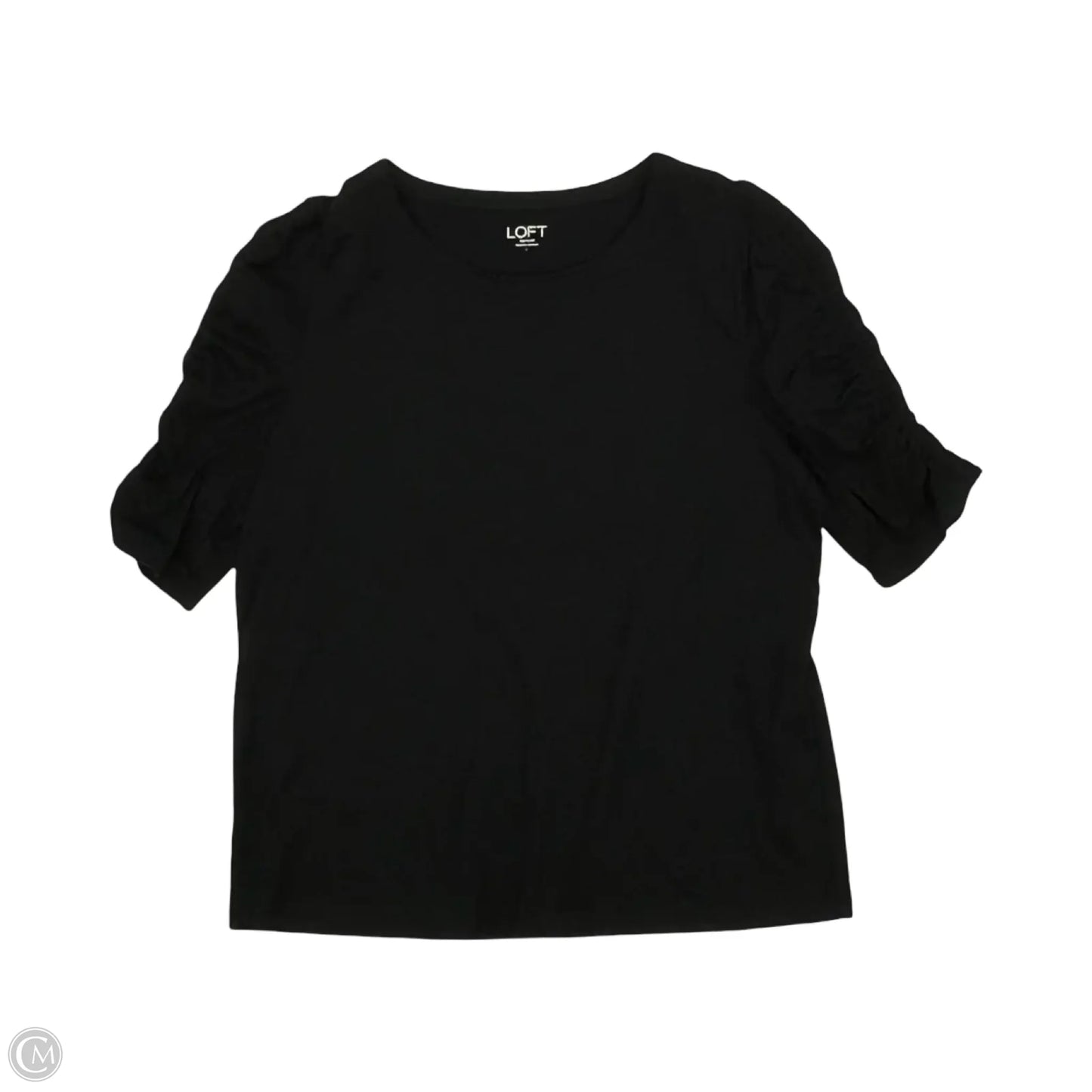 Top Short Sleeve By Loft In Black, Size: L