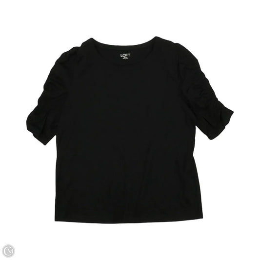 Top Short Sleeve By Loft In Black, Size: L