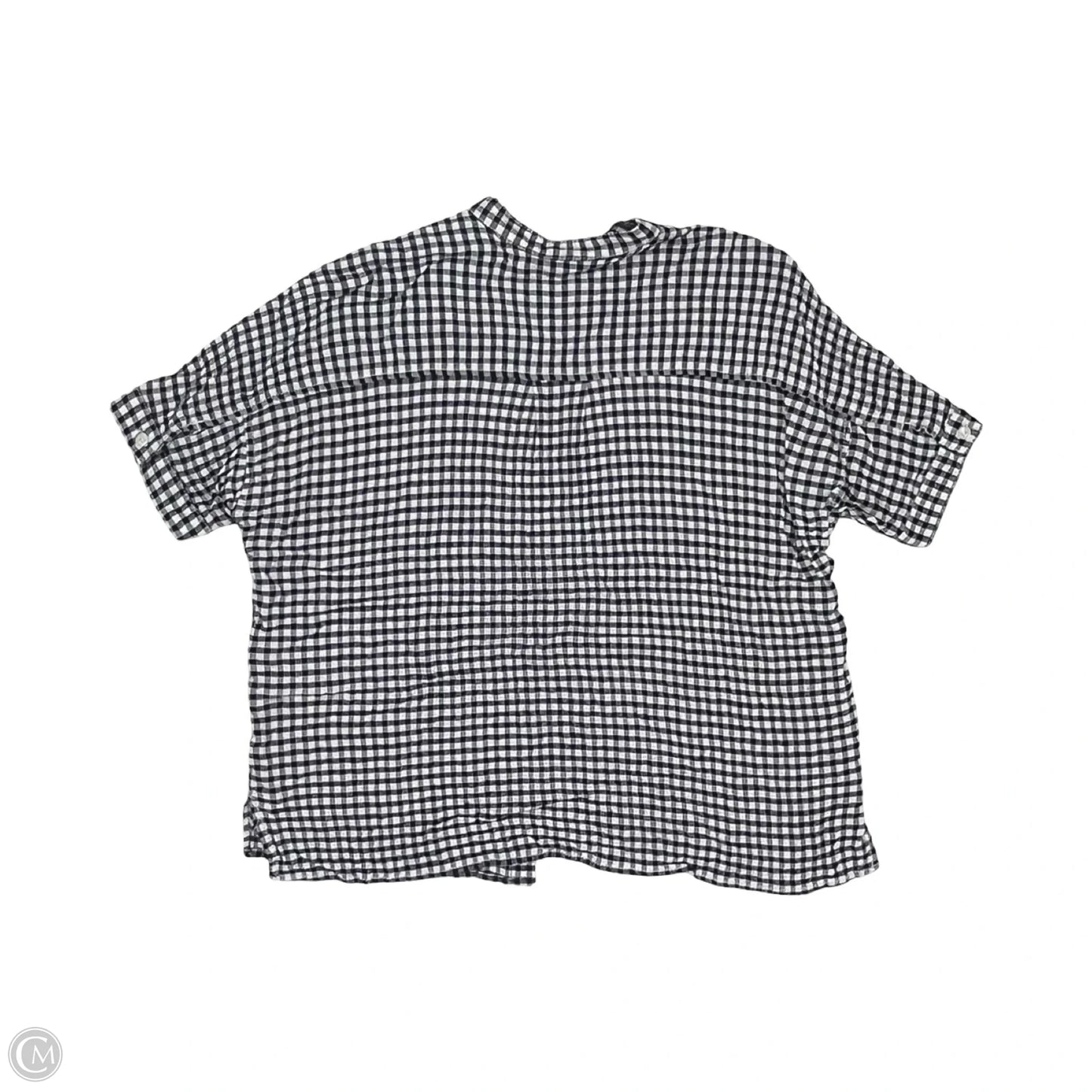 Top Short Sleeve By Max Studio In Blue & White, Size: S