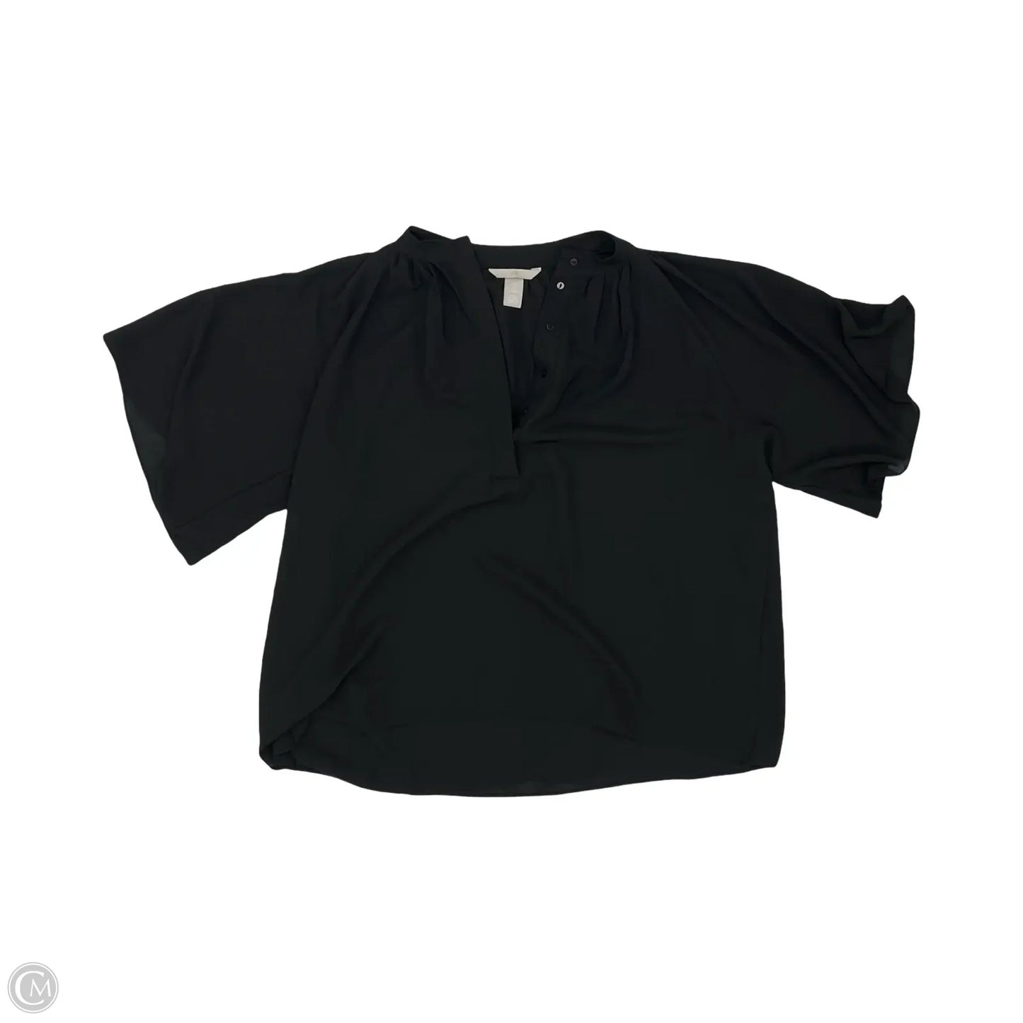 Blouse Short Sleeve By H&m In Black, Size: S