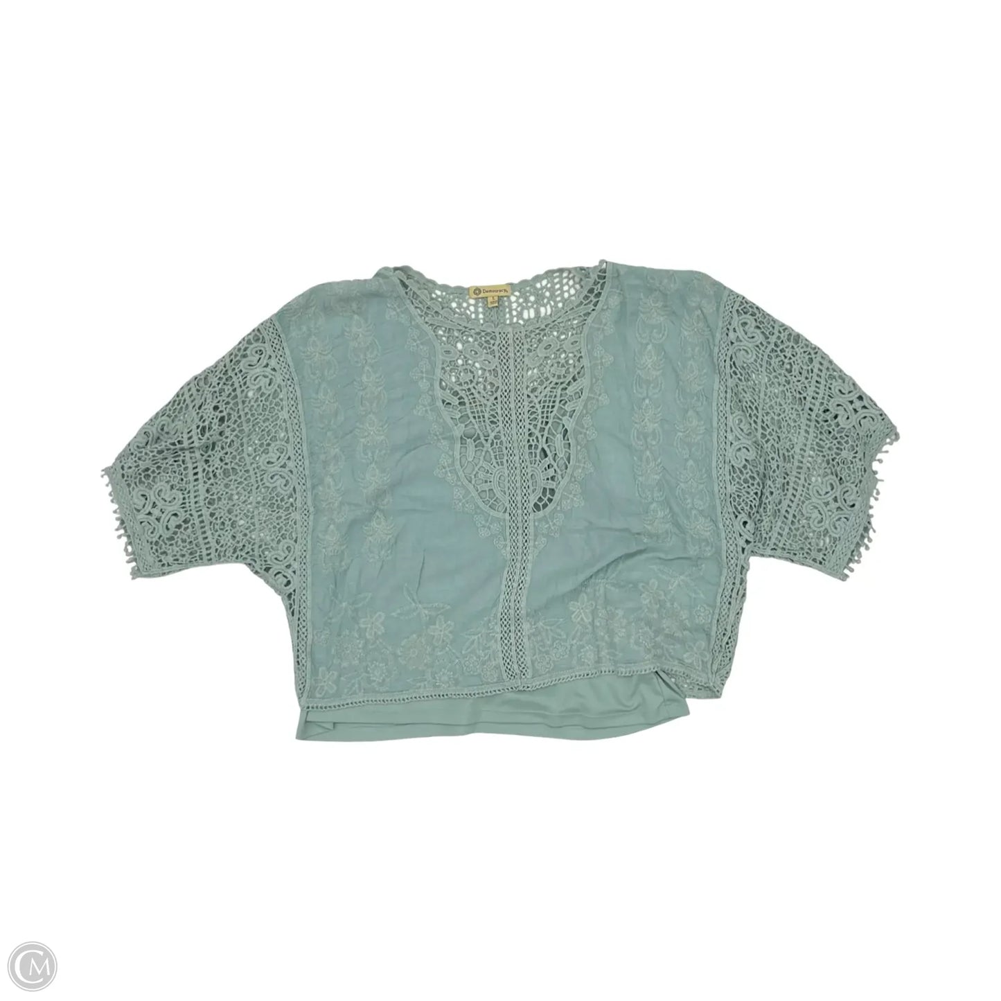 Top Short Sleeve By Democracy In Green, Size: L