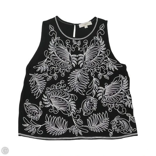 Top Sleeveless By Loft In Black & White, Size: Xl