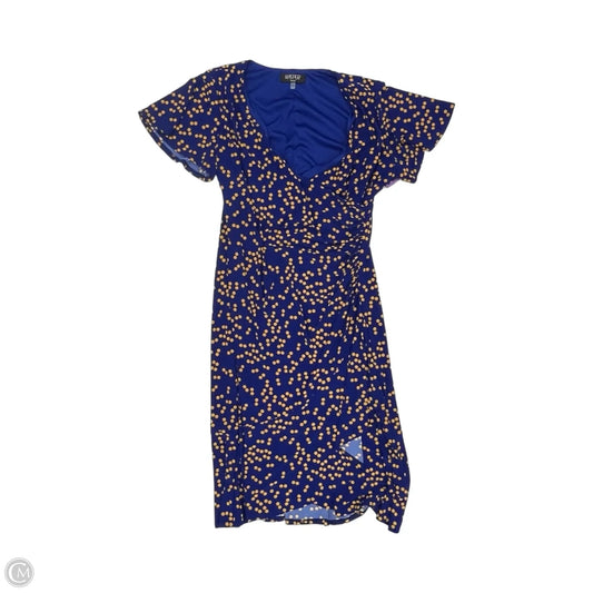 Dress Party Midi By Kasper In Blue & Yellow, Size: 1x