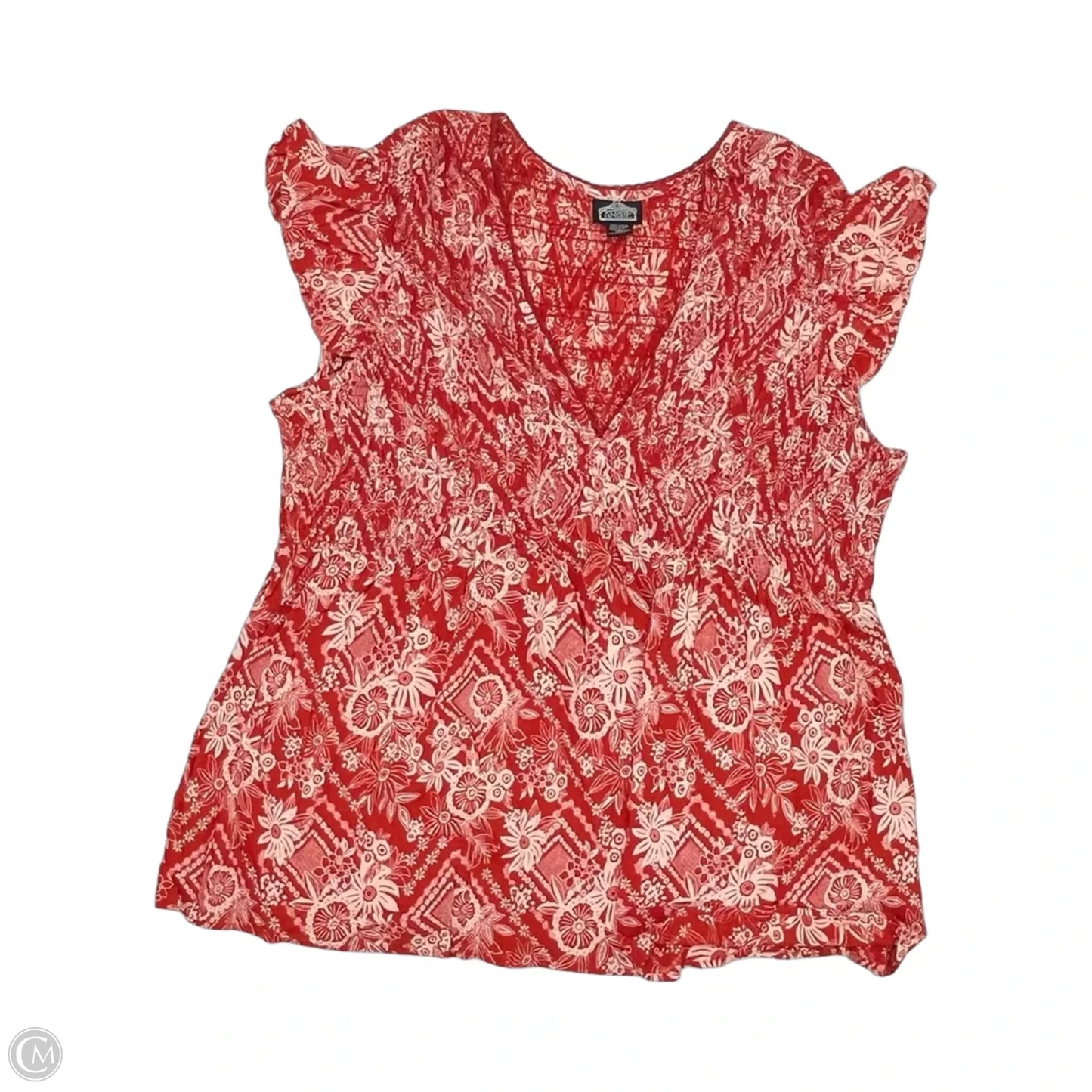 Top Short Sleeve By Angie In Red, Size: 3x