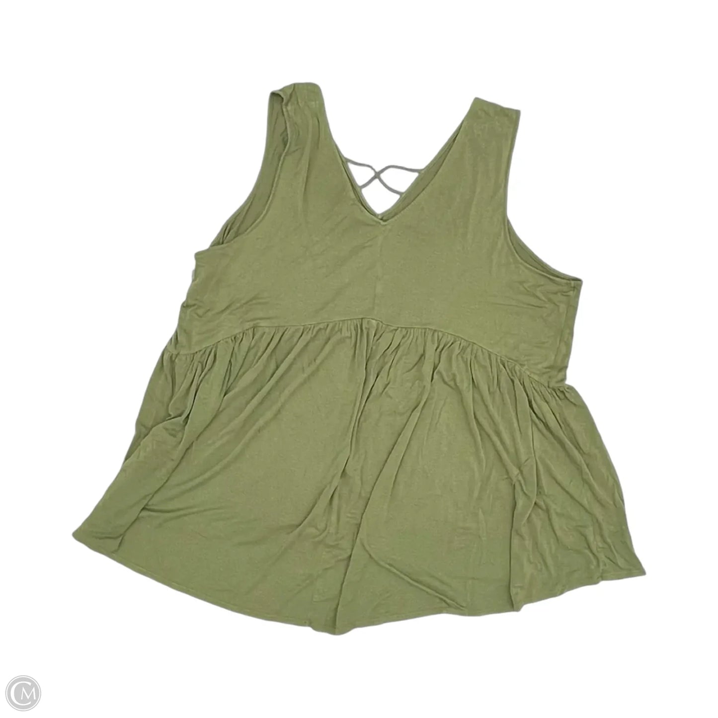 Top Sleeveless By Terra & Sky In Green, Size: 3x