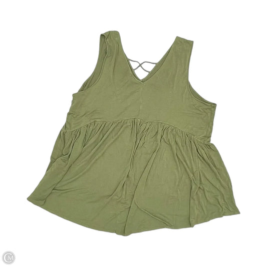 Top Sleeveless By Terra & Sky In Green, Size: 3x