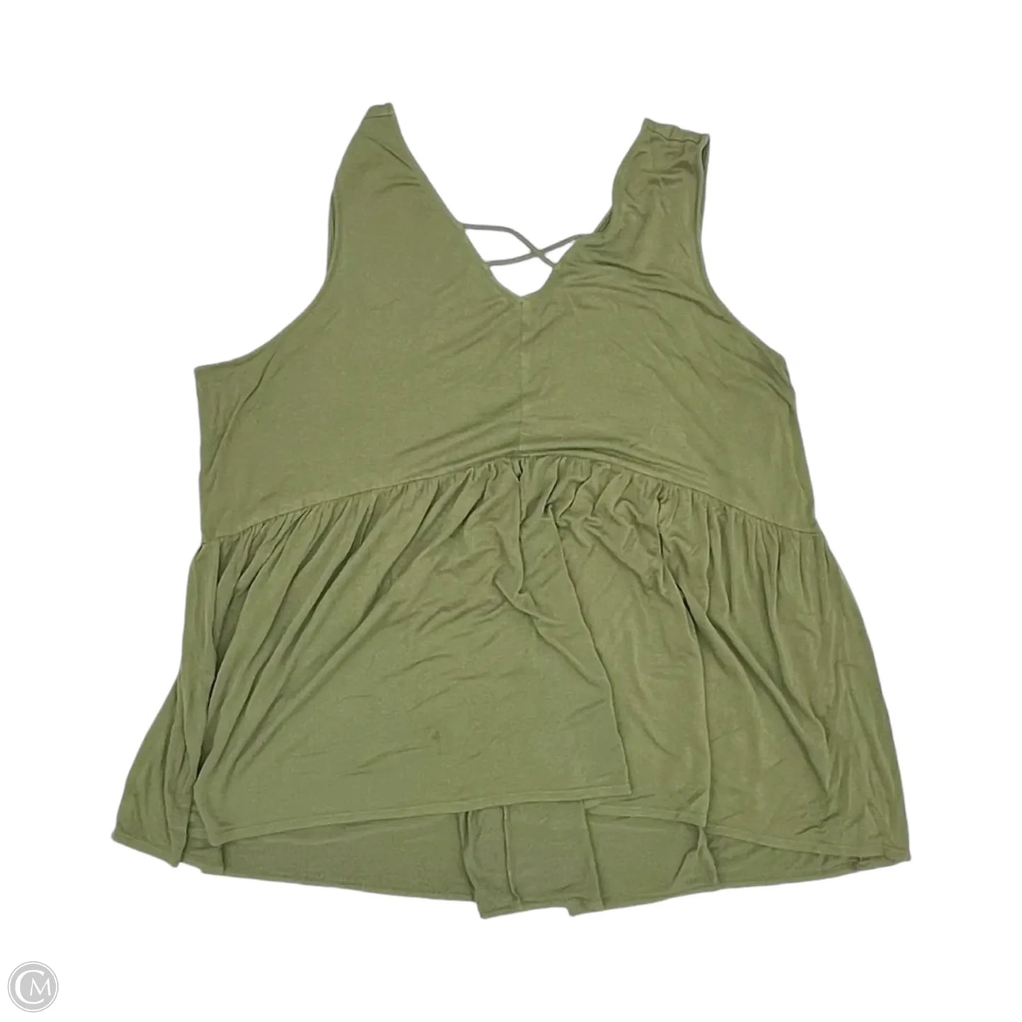 Top Sleeveless By Terra & Sky In Green, Size: 3x