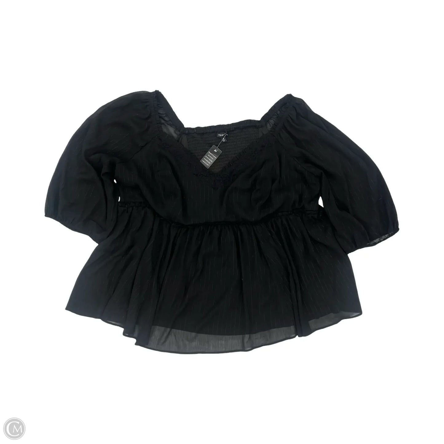 Blouse Long Sleeve By Torrid In Black, Size: 5