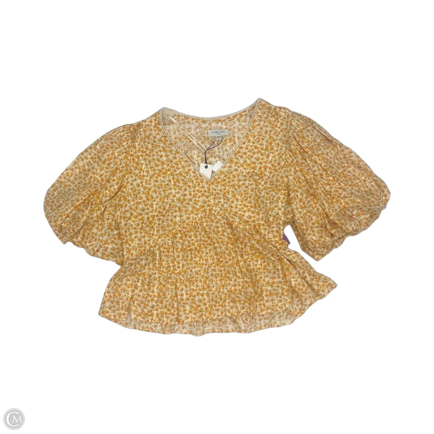 Blouse Short Sleeve By Habitual In Orange, Size: L