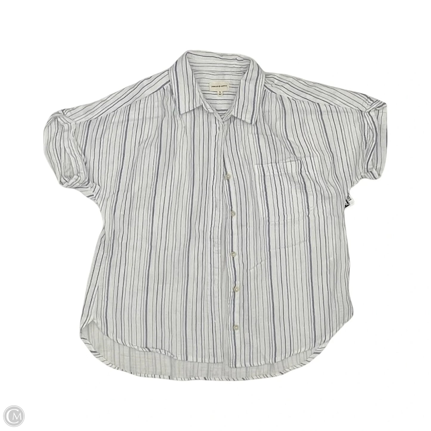 Top Short Sleeve By Thread And Supply In Blue & White, Size: S