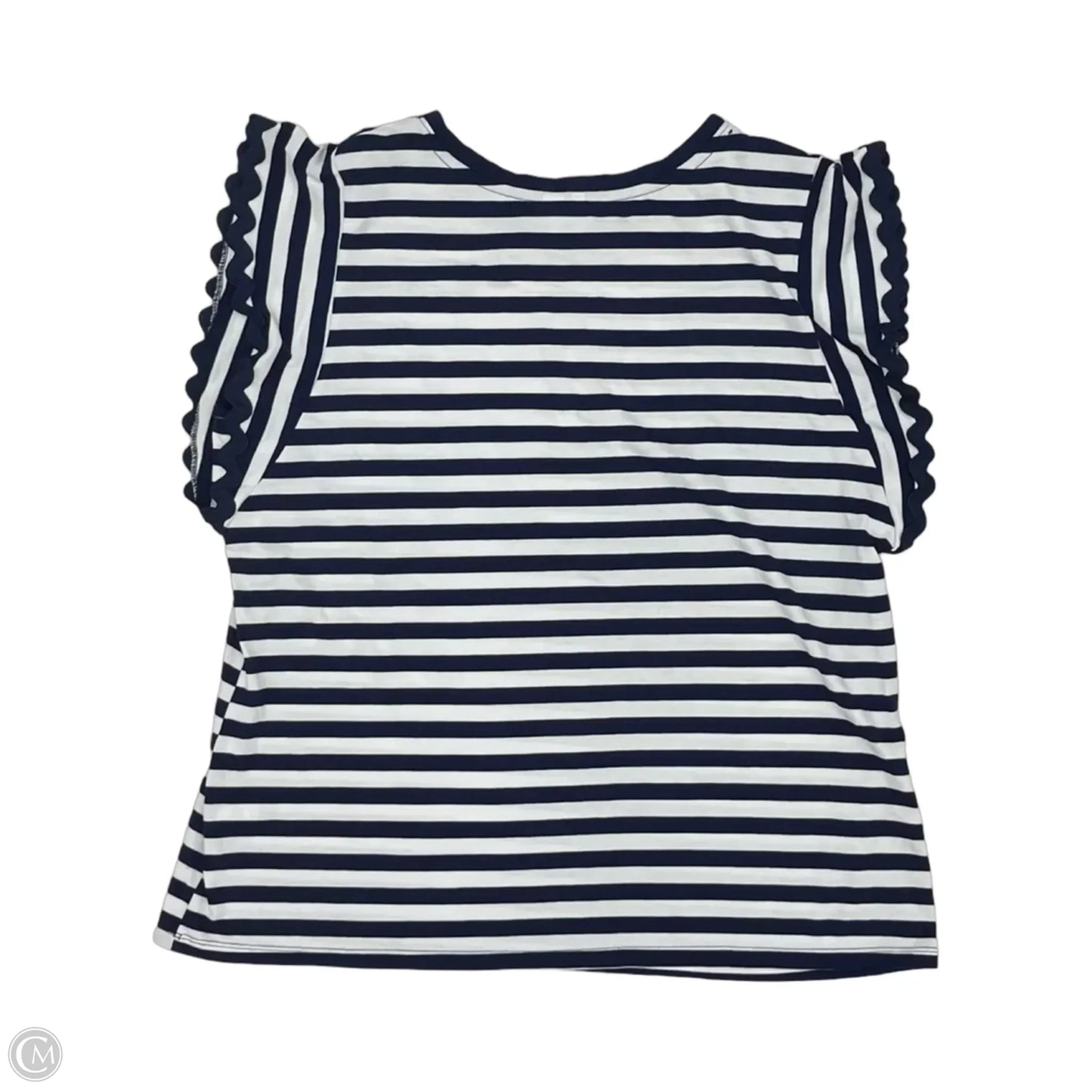 Top Short Sleeve By Cato In Blue & White, Size: Xl