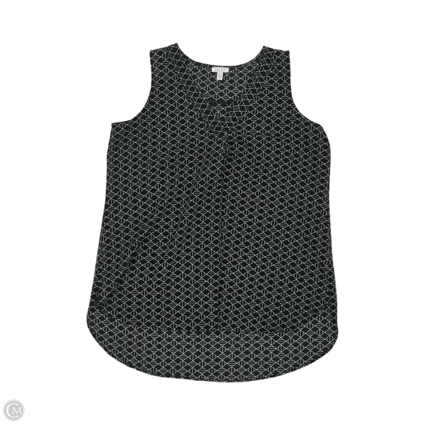 Blouse Sleeveless By Spense In Black & White, Size: L
