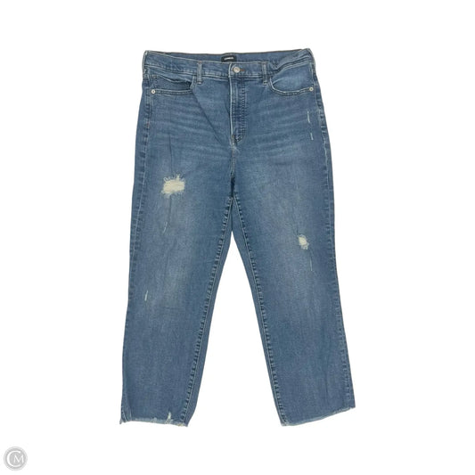 Jeans Straight By Express In Blue Denim, Size: 14