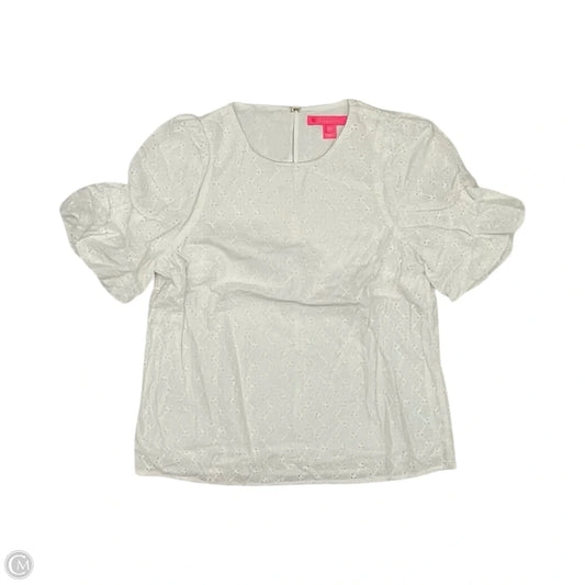 Top Short Sleeve Designer By Lilly Pulitzer In White, Size: Xs