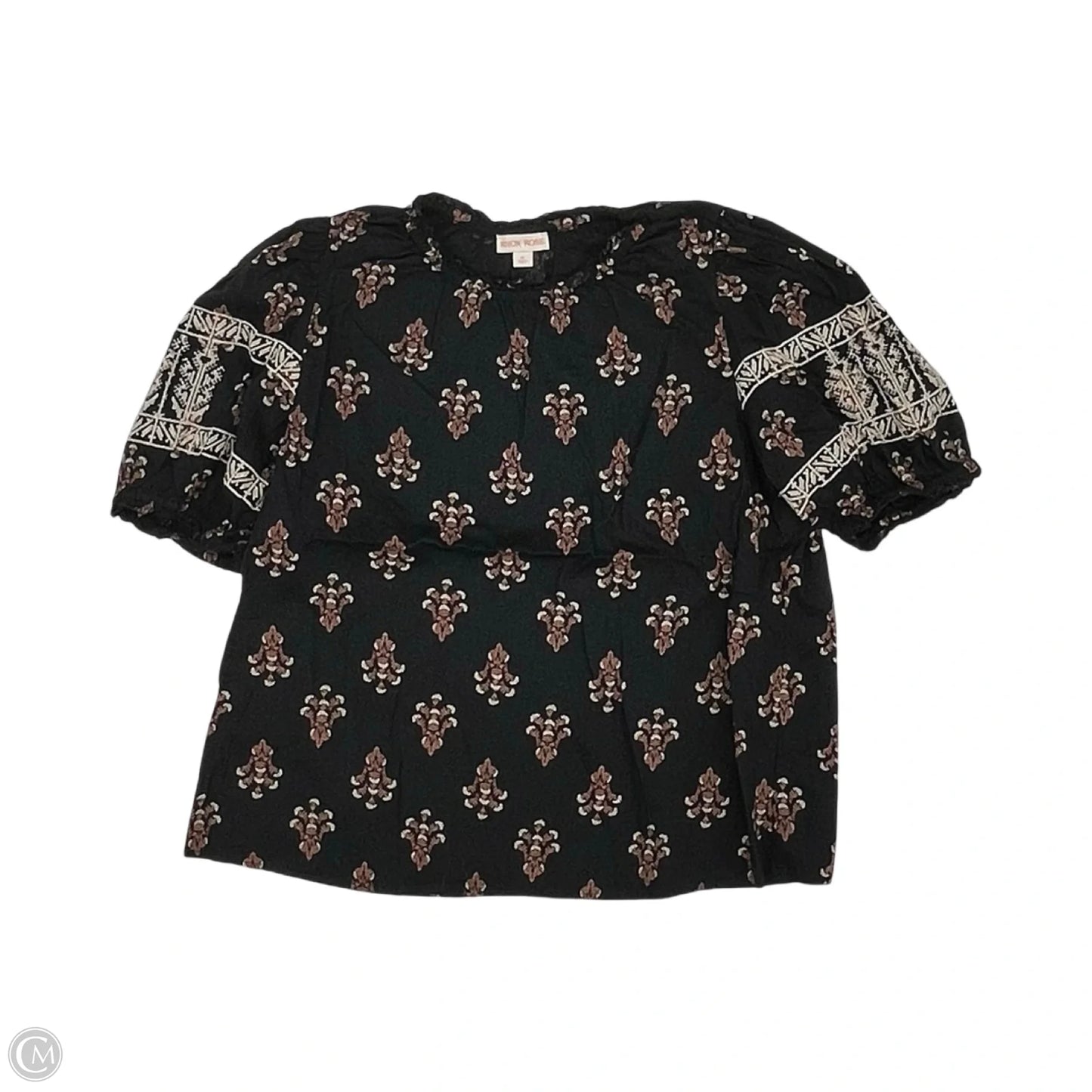 Blouse Short Sleeve By Knox Rose In Black, Size: M
