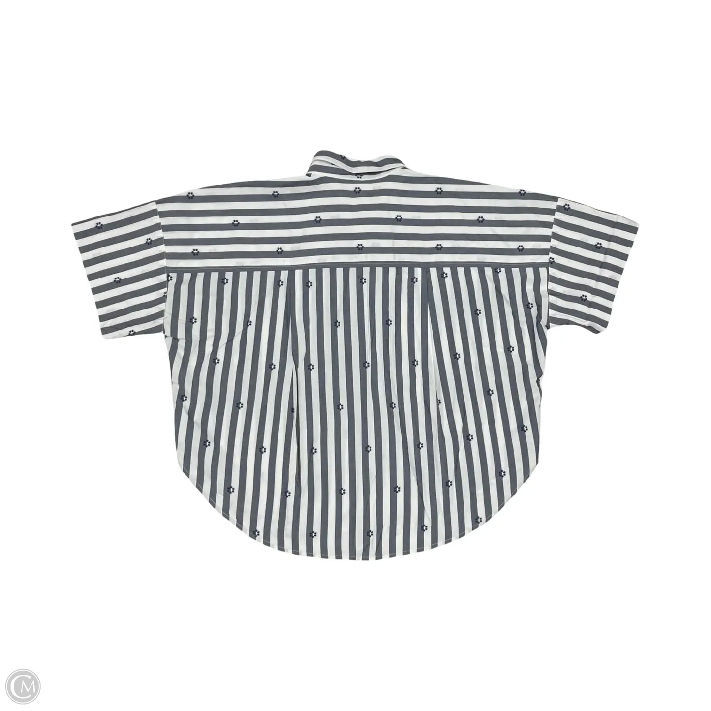Top Short Sleeve By Loft In Blue & White, Size: M