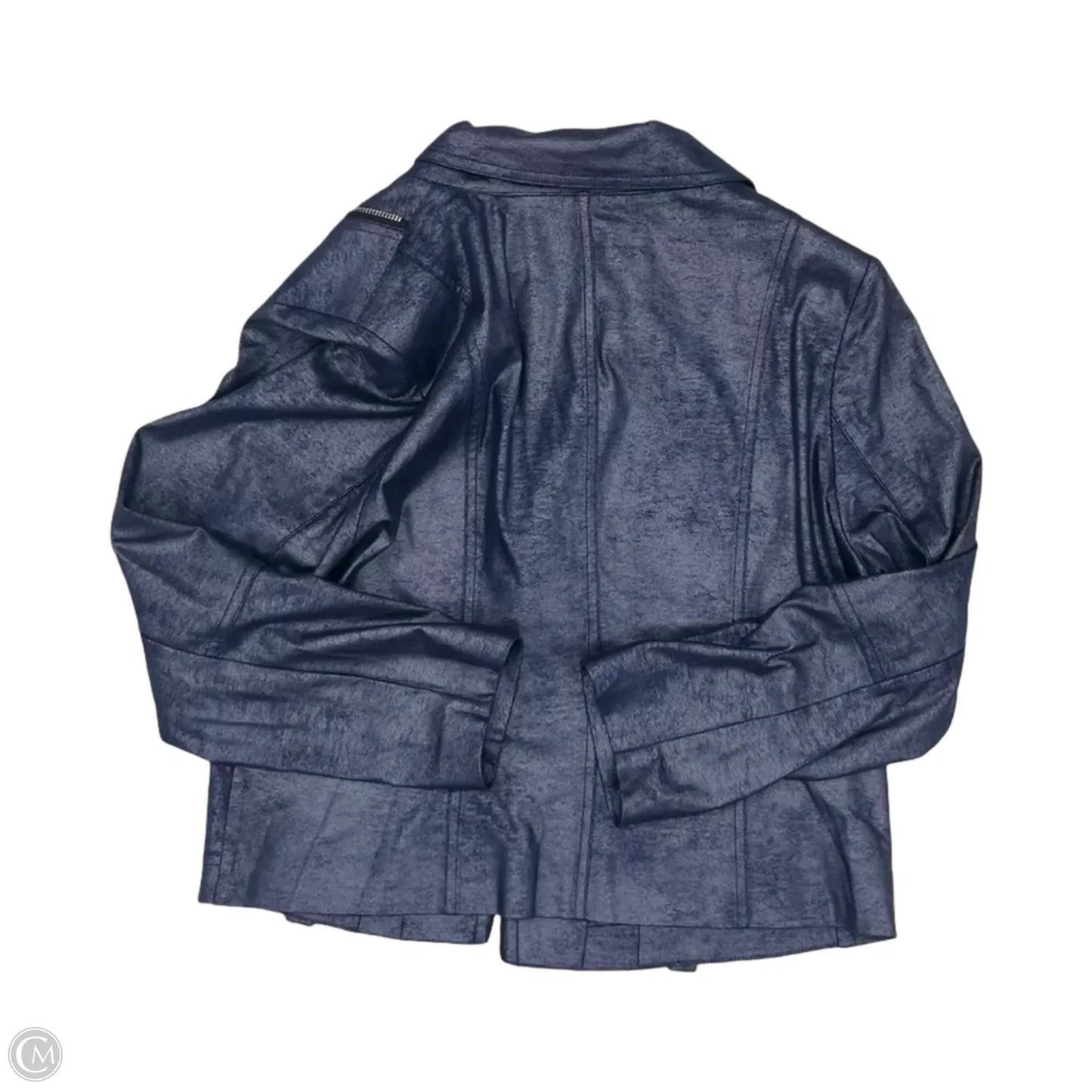 Jacket Moto By Clothes Mentor In Blue, Size: 12p