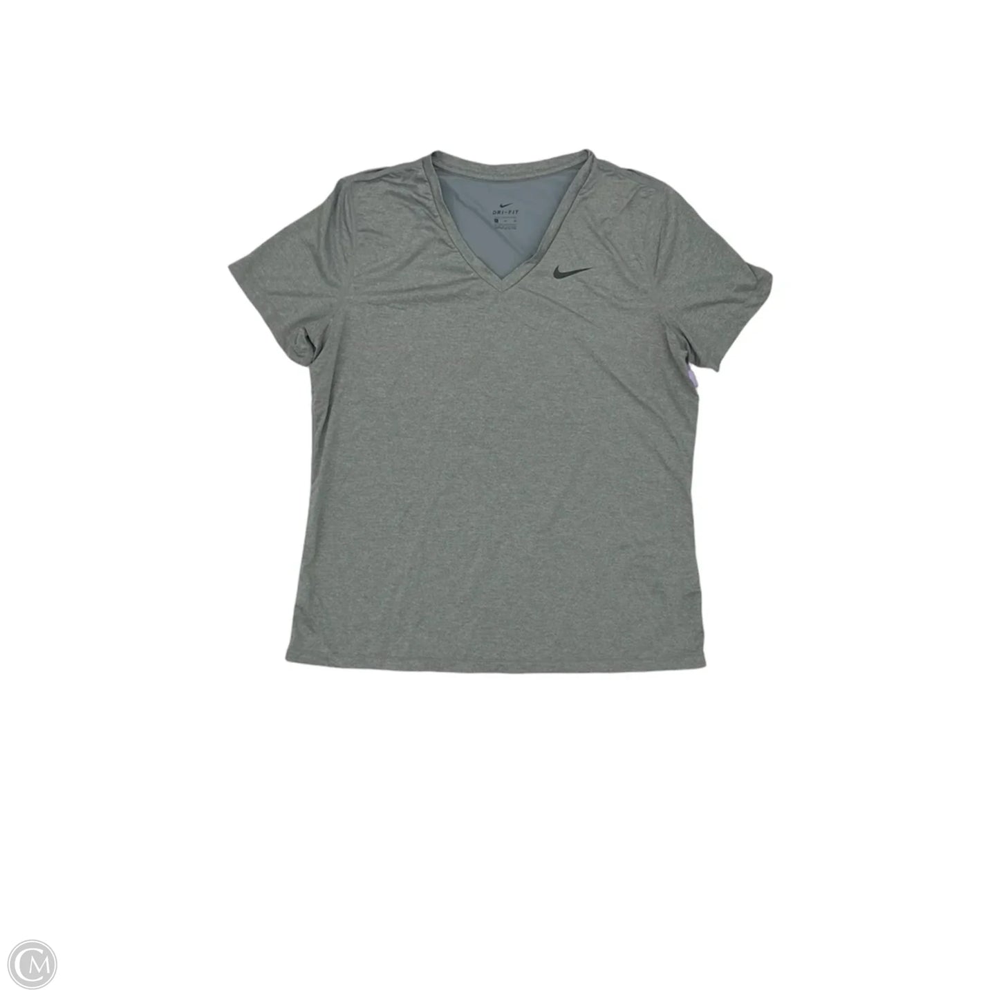 Athletic Top Short Sleeve By Nike In Grey, Size: Xl