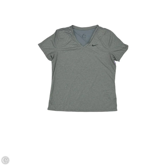 Athletic Top Short Sleeve By Nike In Grey, Size: Xl