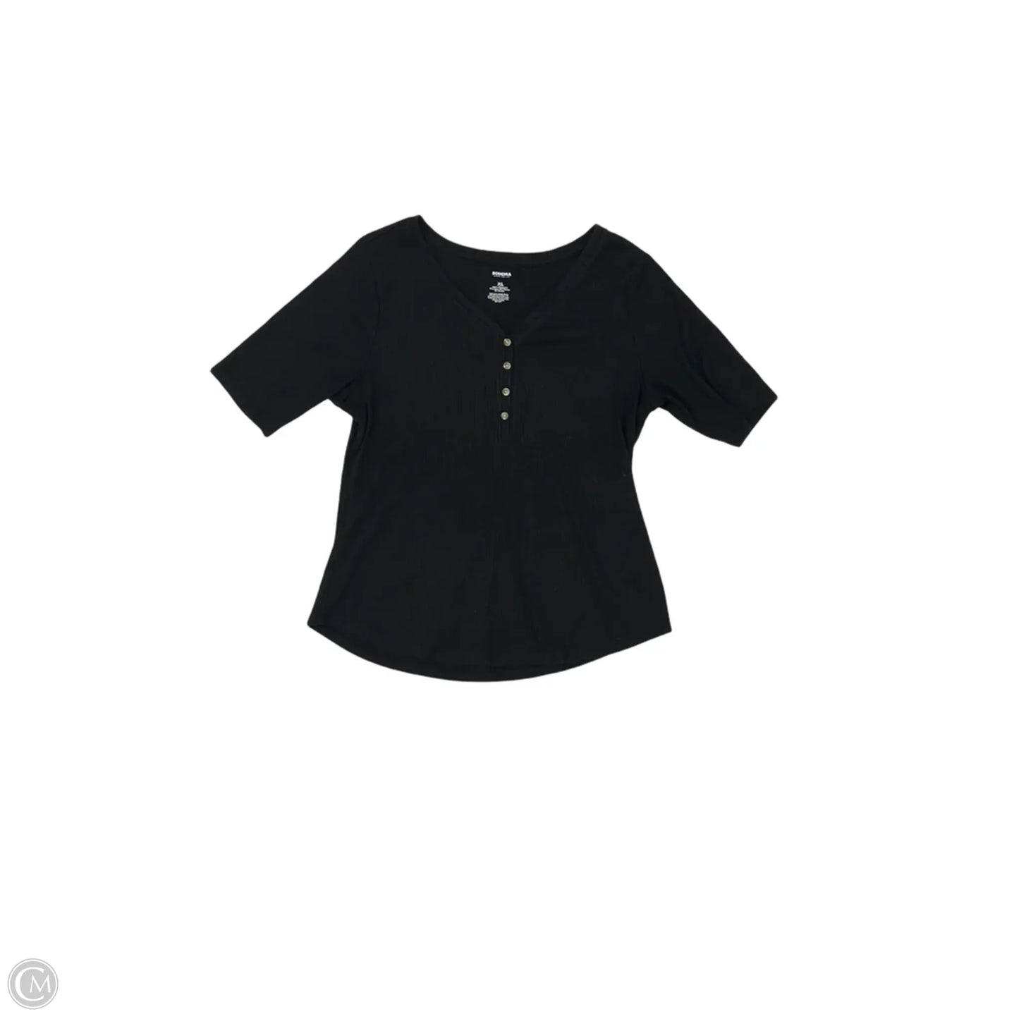 Top Short Sleeve By Sonoma In Black, Size: Xl