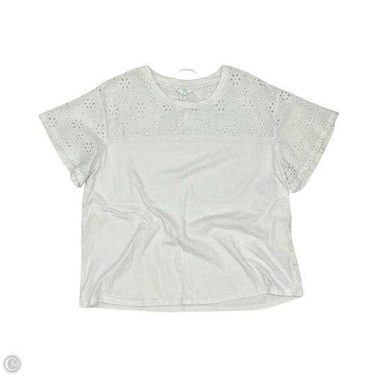 Top Short Sleeve By Time And Tru In White, Size: Xl