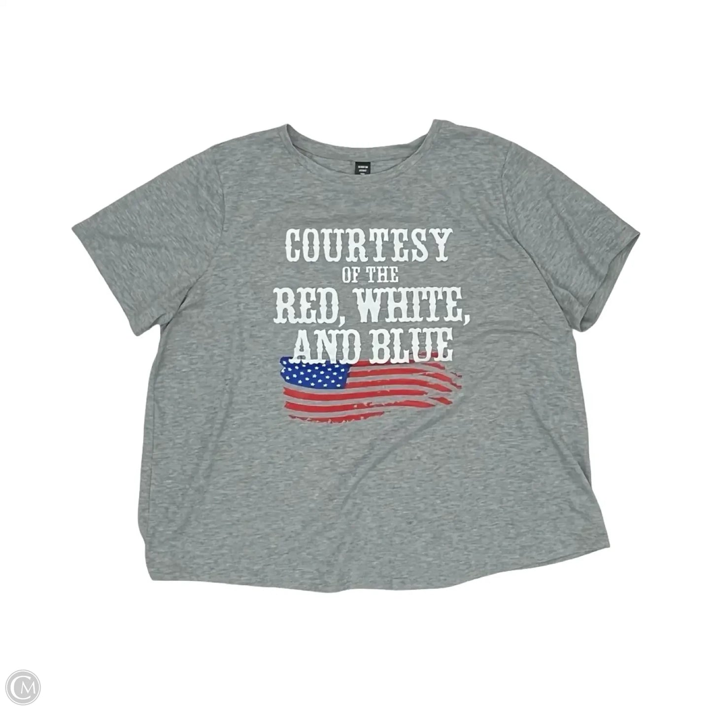 Top Short Sleeve By Shein In Grey, Size: 2x