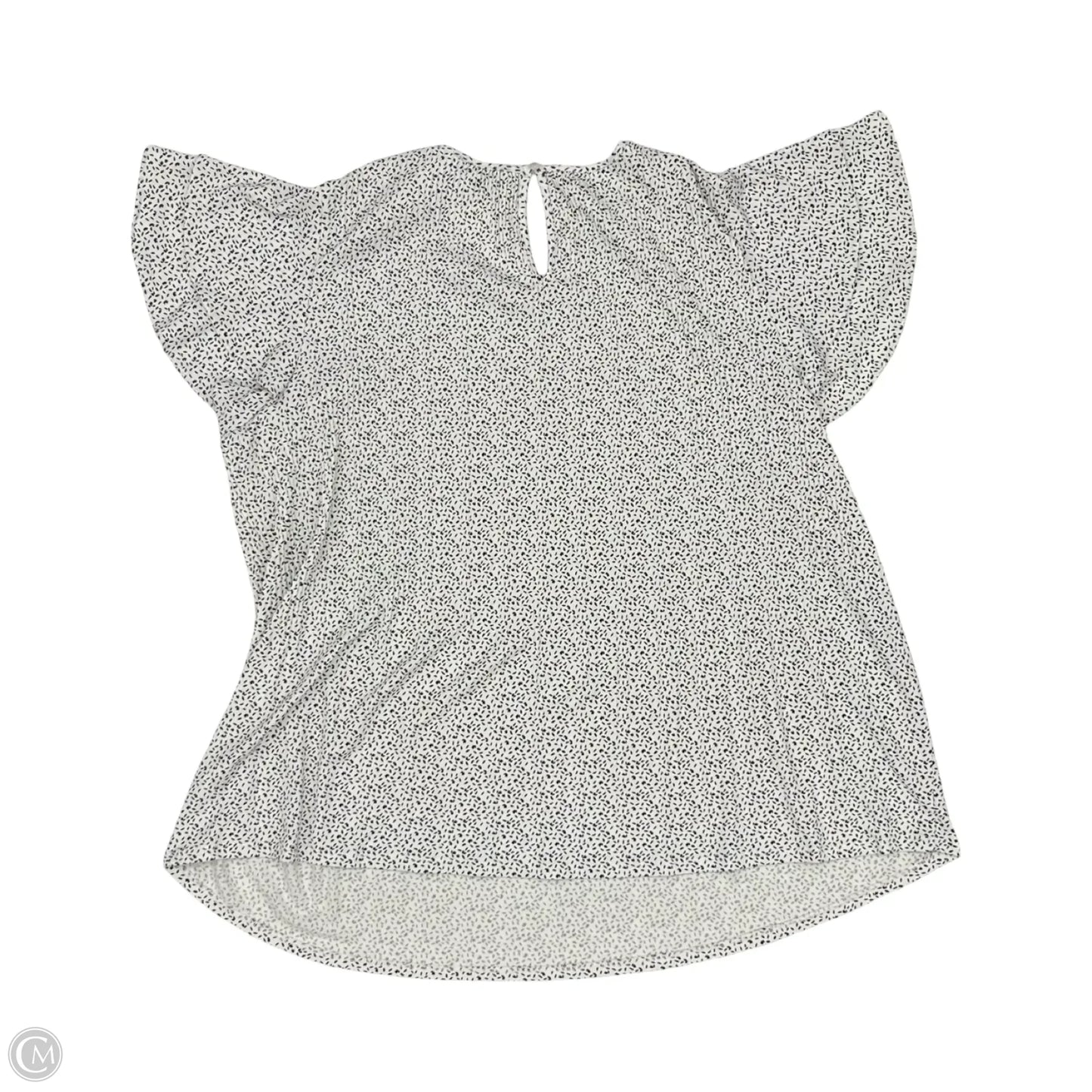 Blouse Short Sleeve By Adrianna Papell In Black & White, Size: 1x