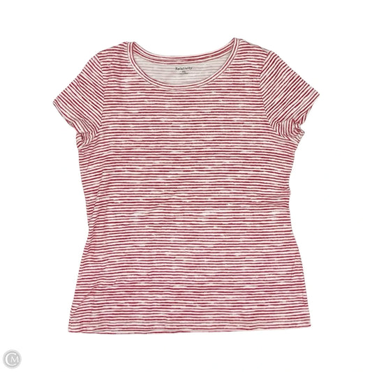 Top Short Sleeve By Relativity In Red & White, Size: Xl