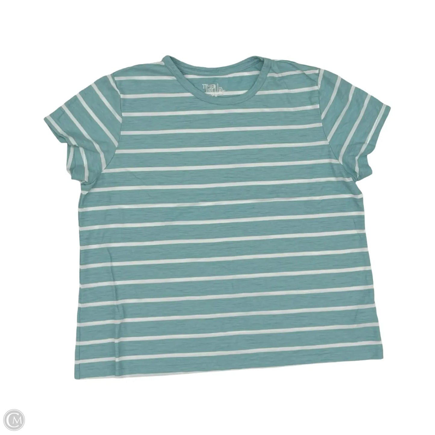 Top Short Sleeve By Time And Tru In Blue & White, Size: Xl