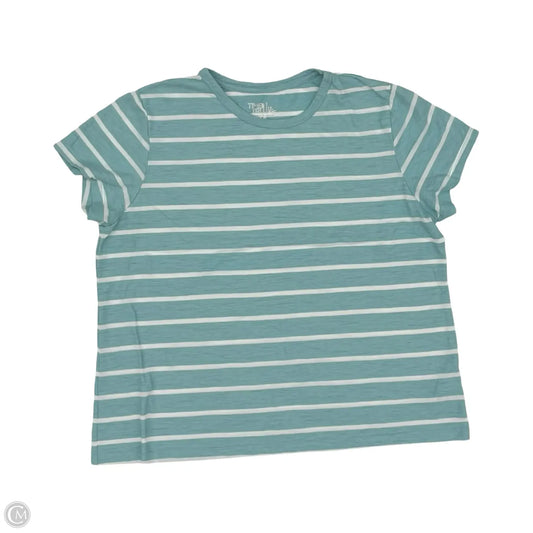 Top Short Sleeve By Time And Tru In Blue & White, Size: Xl