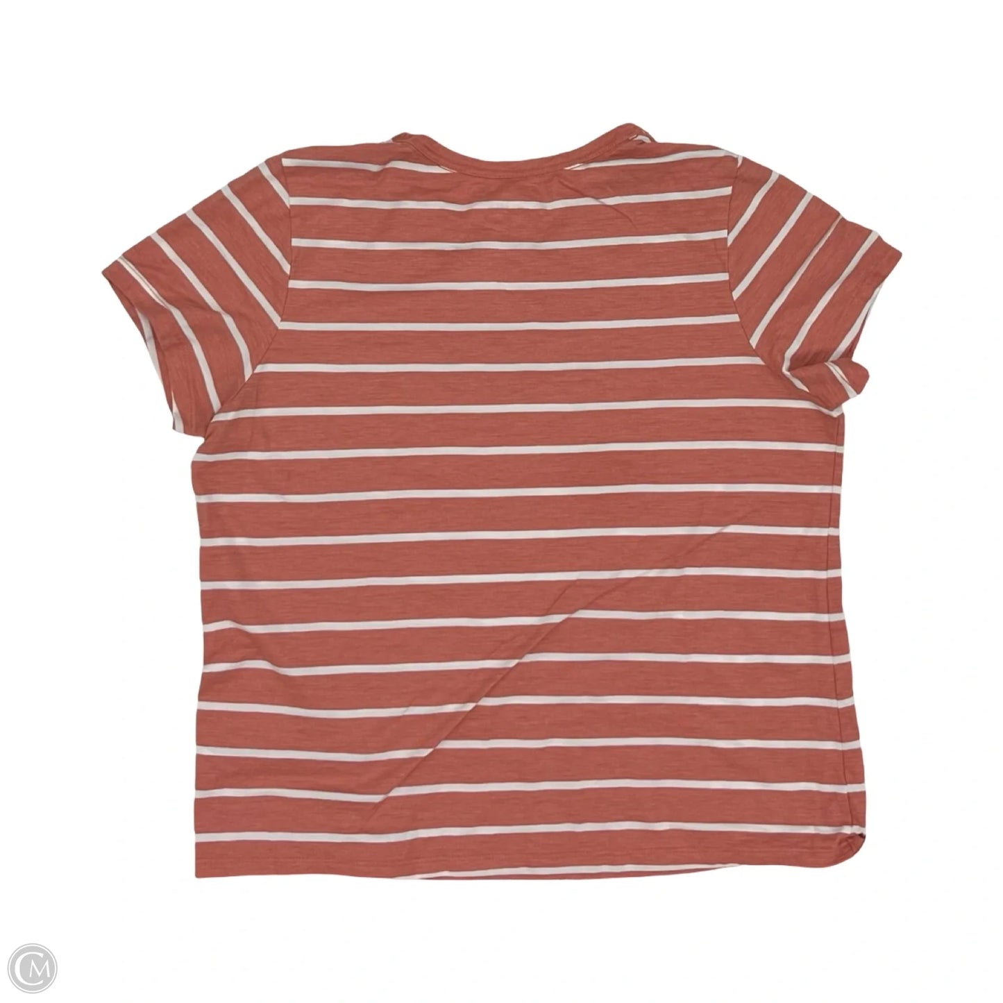Top Short Sleeve By Time And Tru In Pink & White, Size: Xl