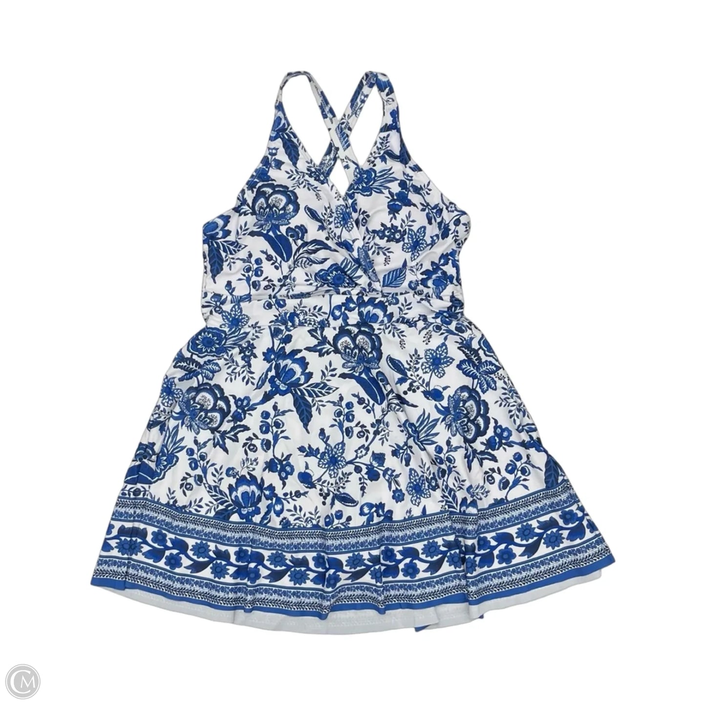 Swimsuit By Bloomchic In Blue & White, Size: L