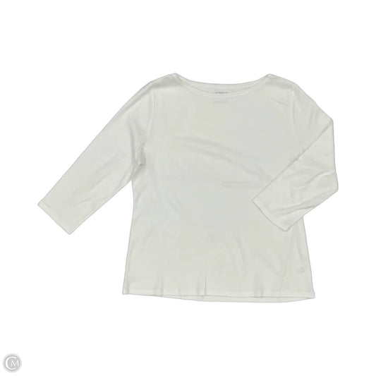 Top Long Sleeve By Talbots In White, Size: Xl