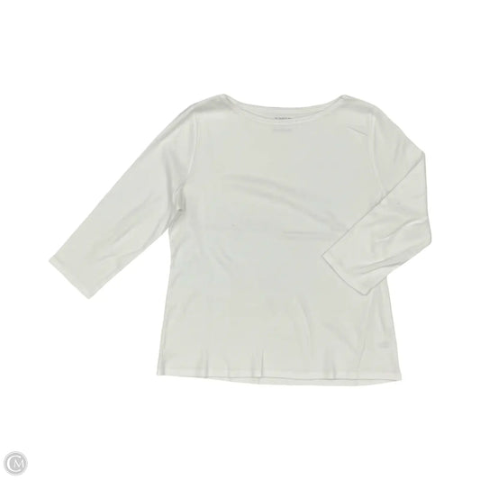 Top Long Sleeve By Talbots In White, Size: Xl