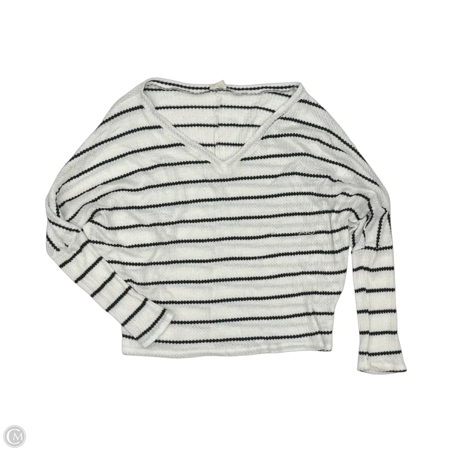 Top Long Sleeve By Bibi In Black & White, Size: S