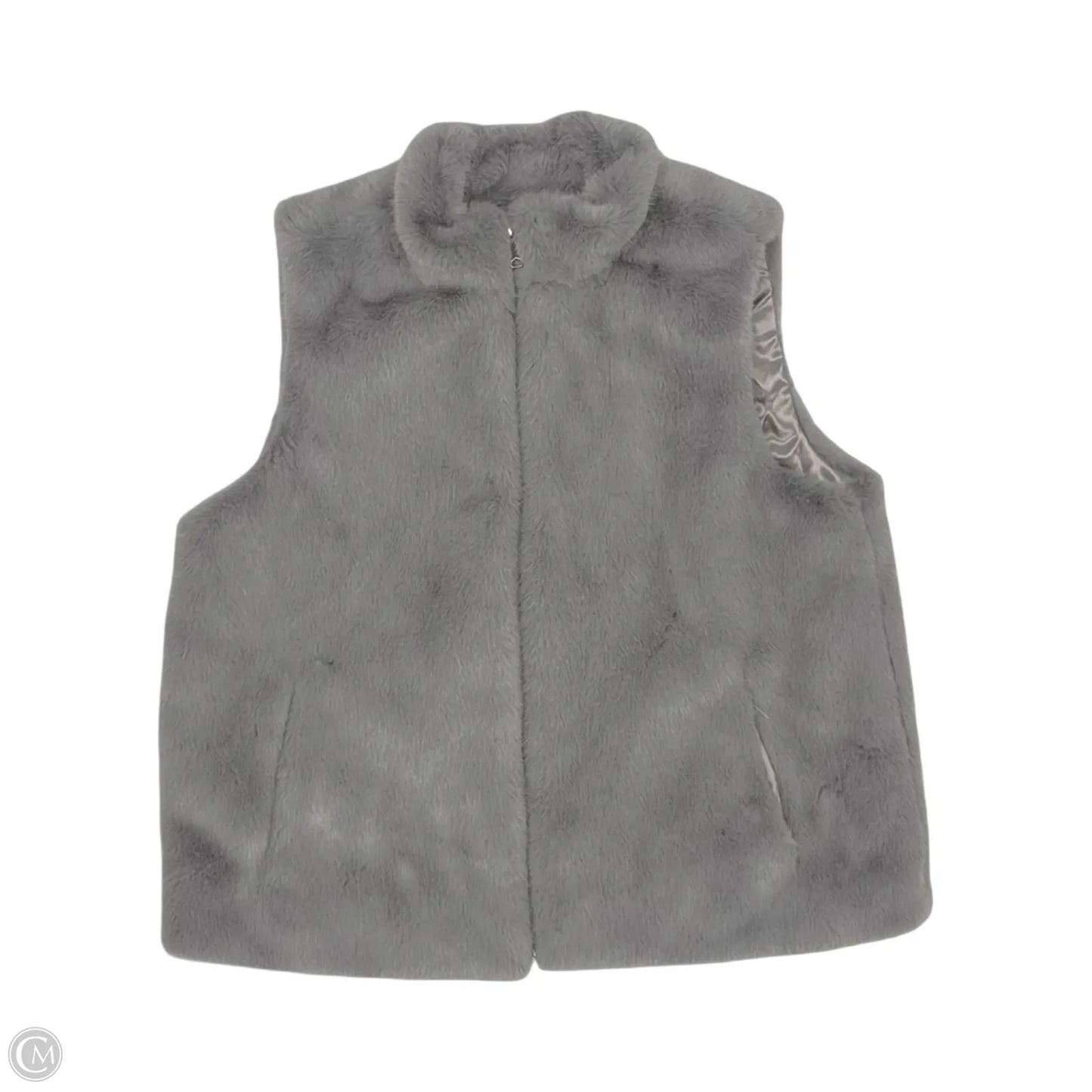Vest Faux Fur & Sherpa By Christian Siriano In Grey, Size: L