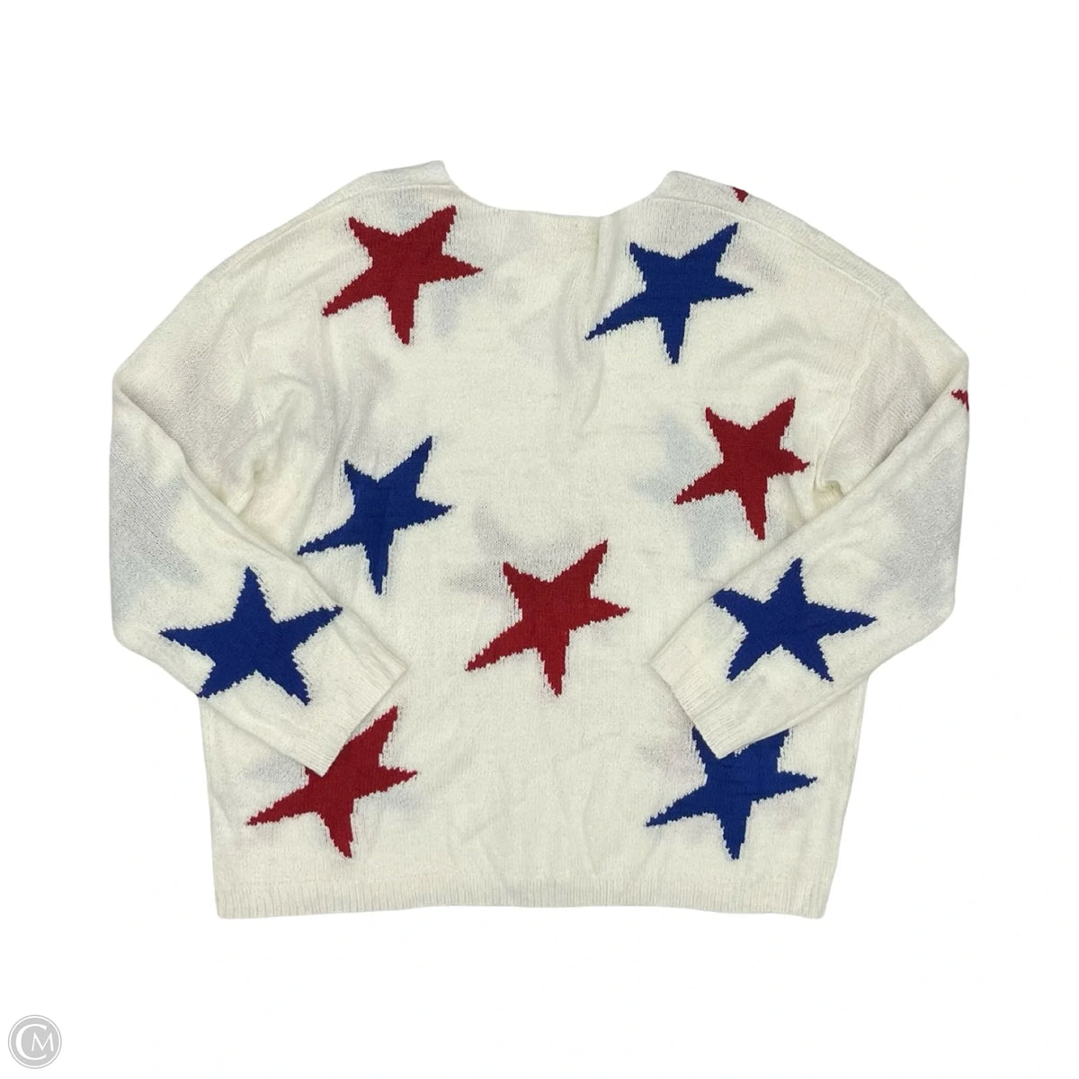 Sweater By Clothes Mentor In Blue Red & White, Size: L