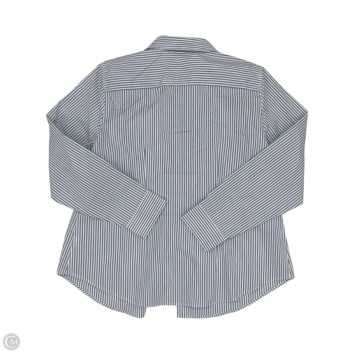 Top Long Sleeve By Time And Tru In Blue & White, Size: Xxl