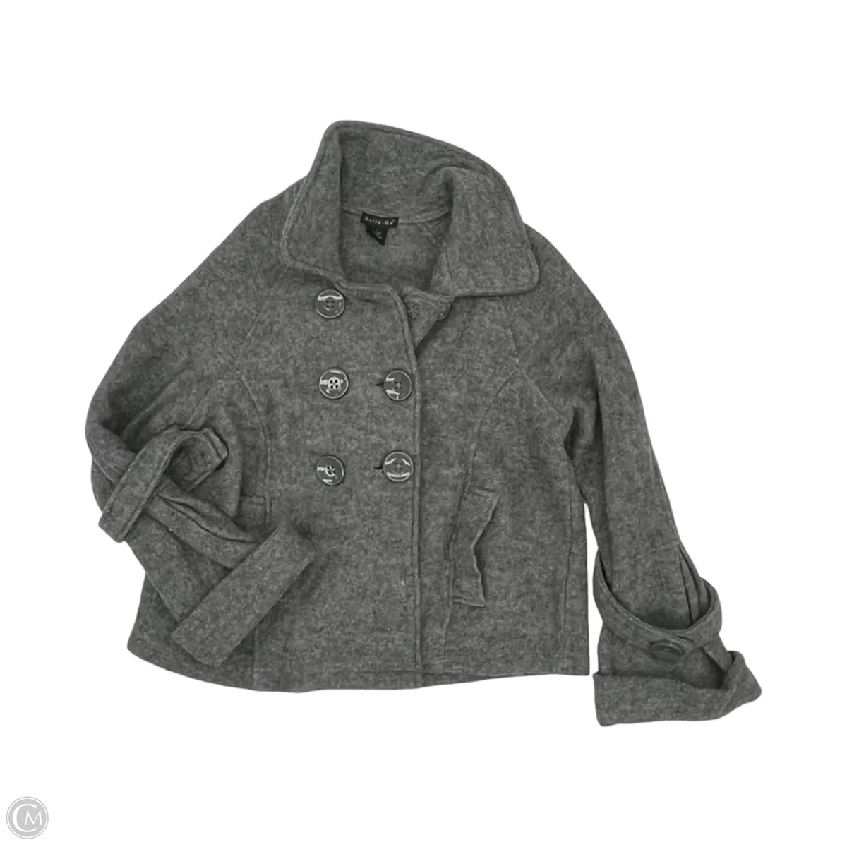 Coat Wool By Clothes Mentor In Grey, Size: L