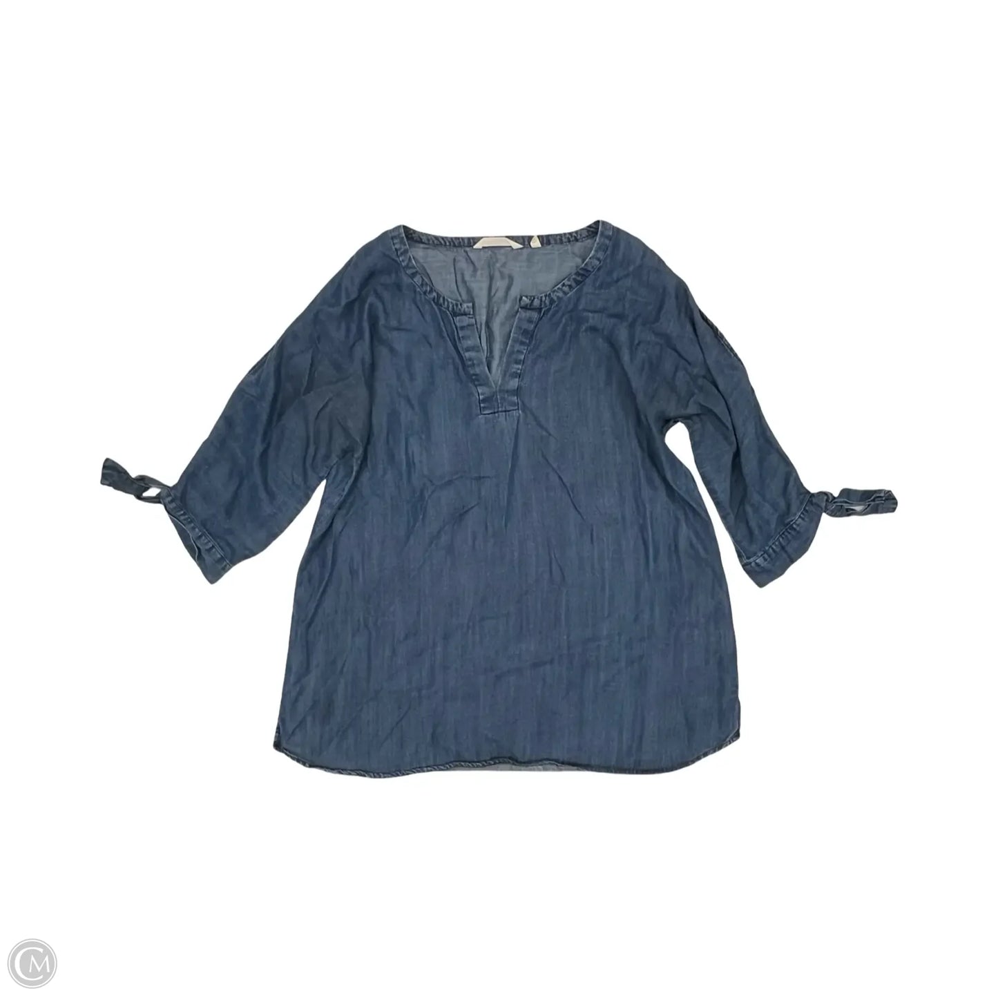 Top 3/4 Sleeve By Soft Surroundings In Blue Denim, Size: M