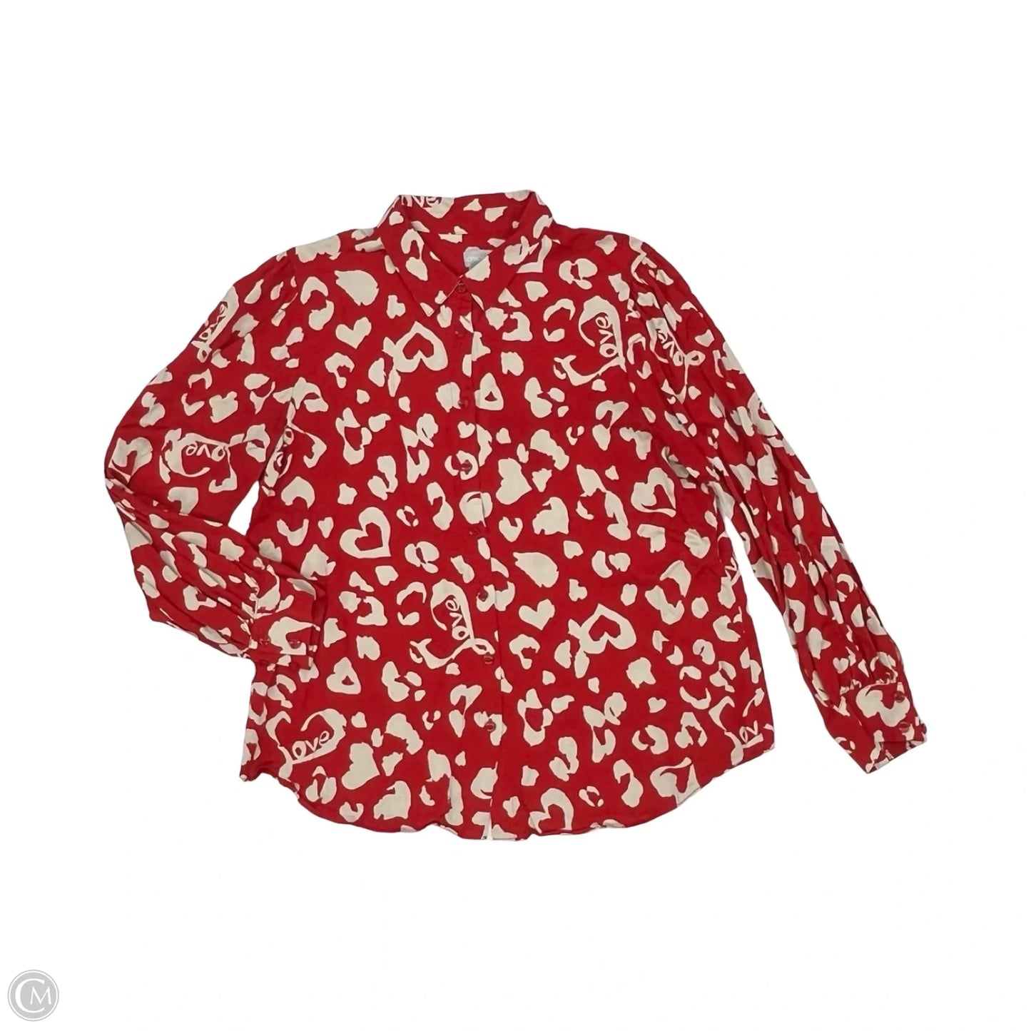 Blouse Long Sleeve By Chicos In Red, Size: L