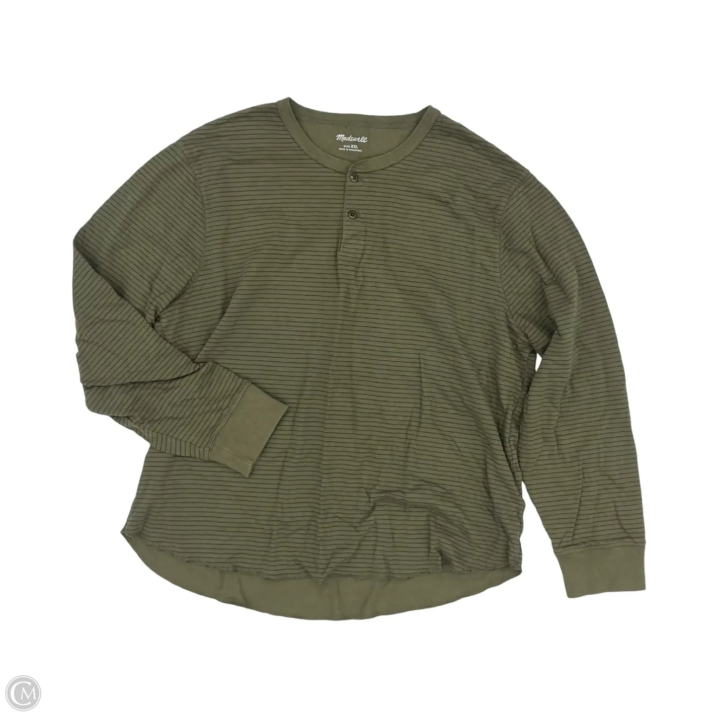 Top Long Sleeve By Madewell In Black & Green, Size: Xxl