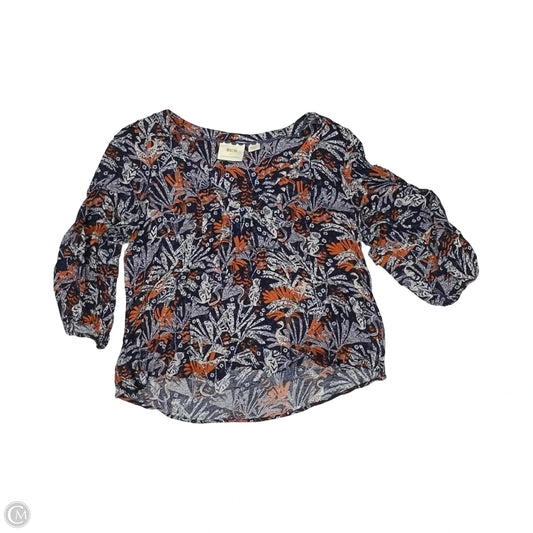 Blouse Long Sleeve By Maeve In Blue & Orange, Size: M