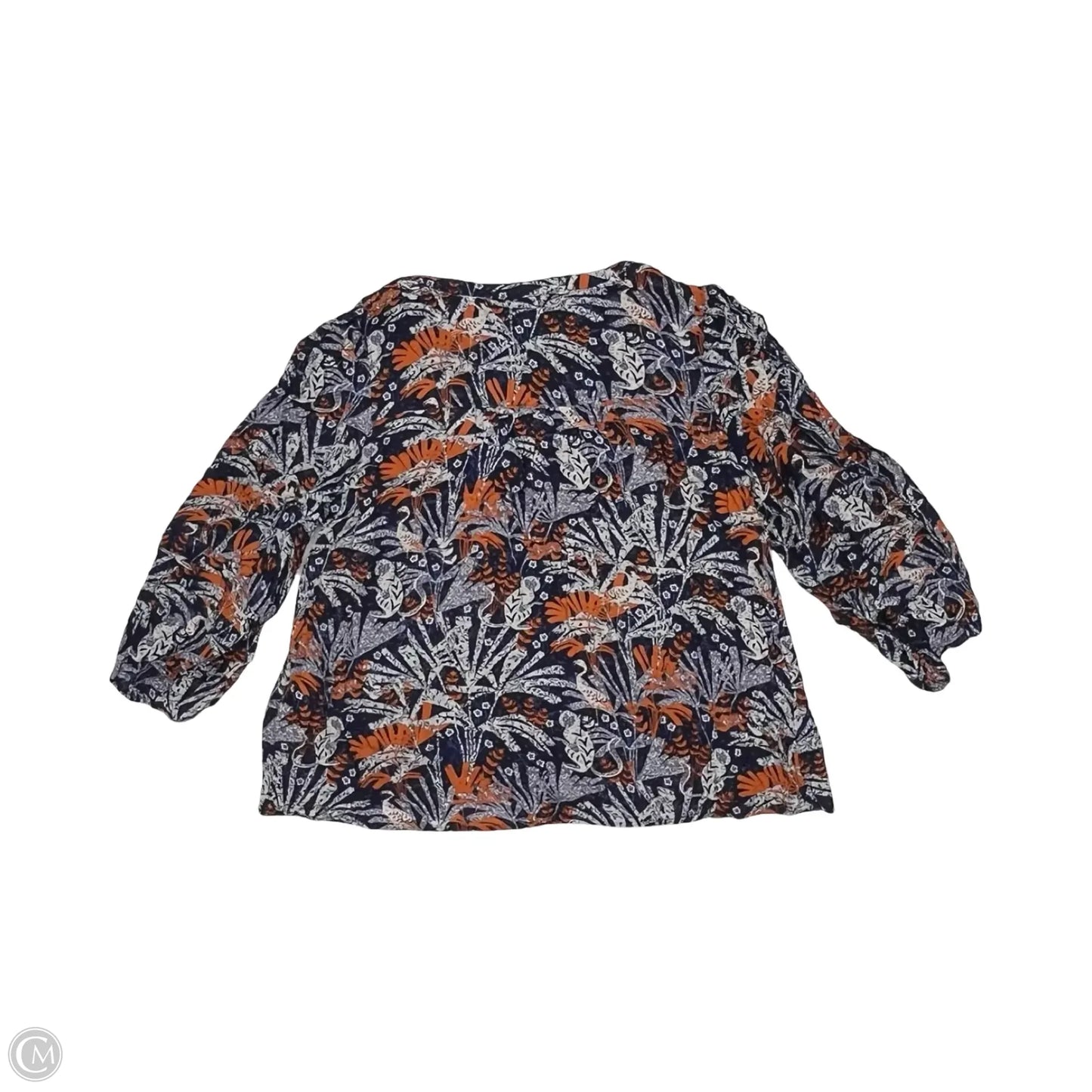 Blouse Long Sleeve By Maeve In Blue & Orange, Size: M
