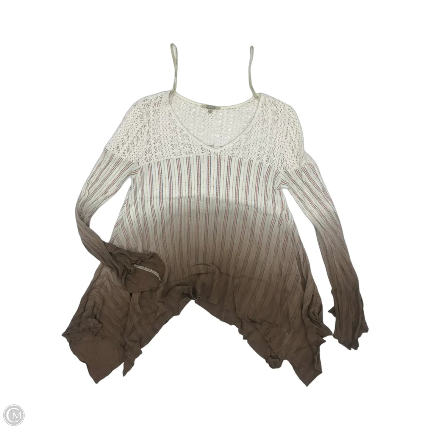Top Long Sleeve By Gimmicks In White, Size: S