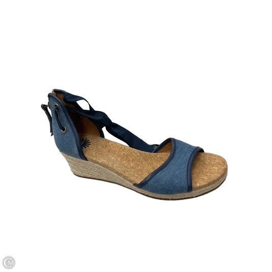 Sandals Designer By Ugg In Blue, Size: 9