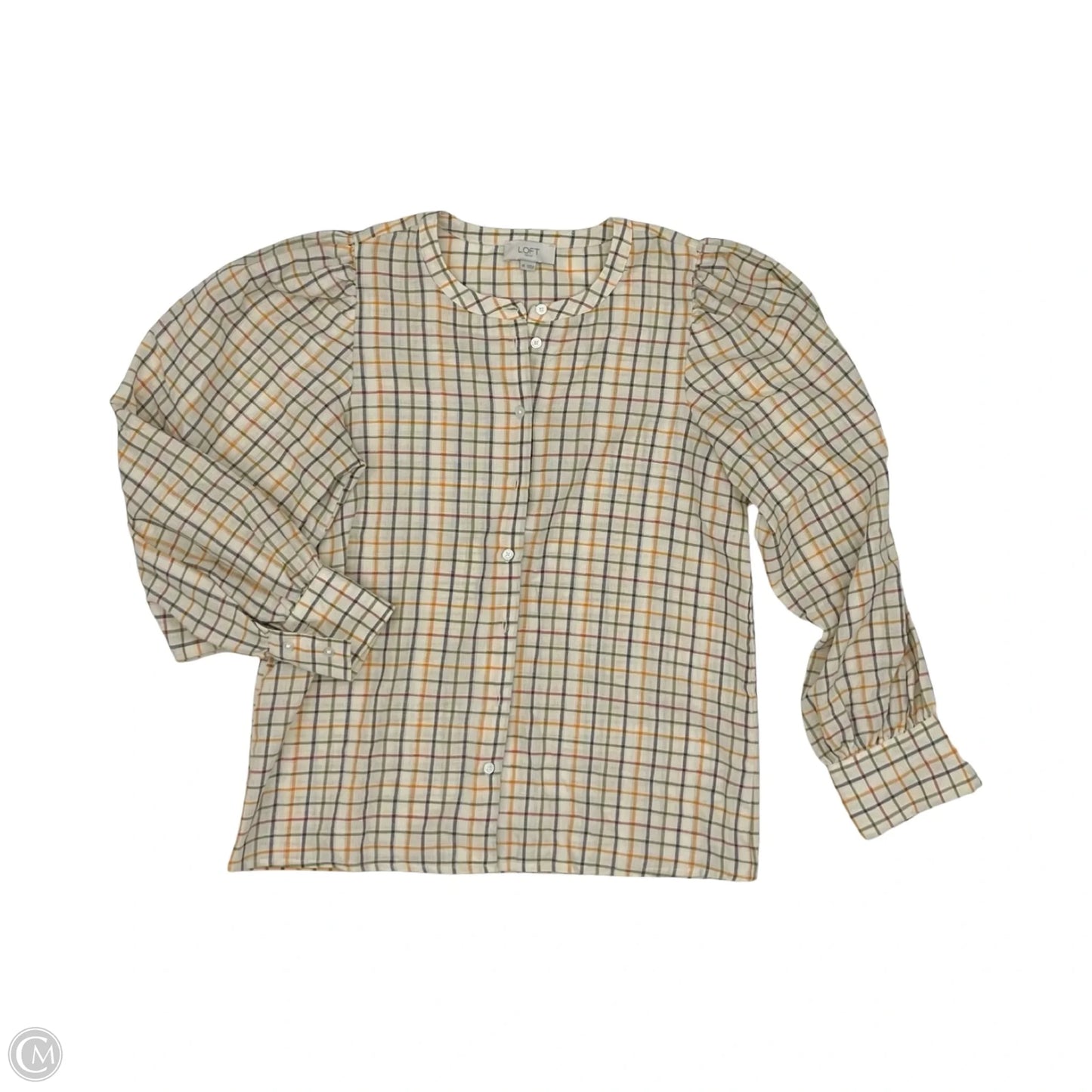 Blouse Long Sleeve By Loft In Tan, Size: Xs