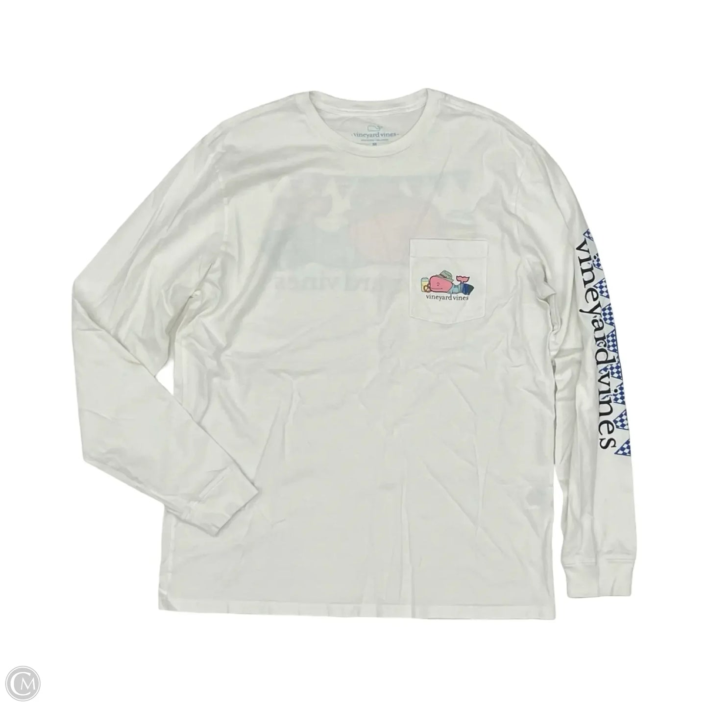 Top Long Sleeve By Vineyard Vines In White, Size: M