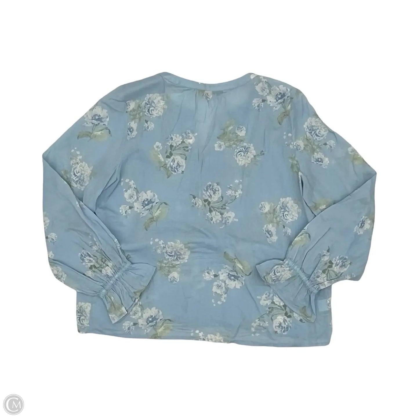 Blouse Long Sleeve By Loft In Blue, Size: M